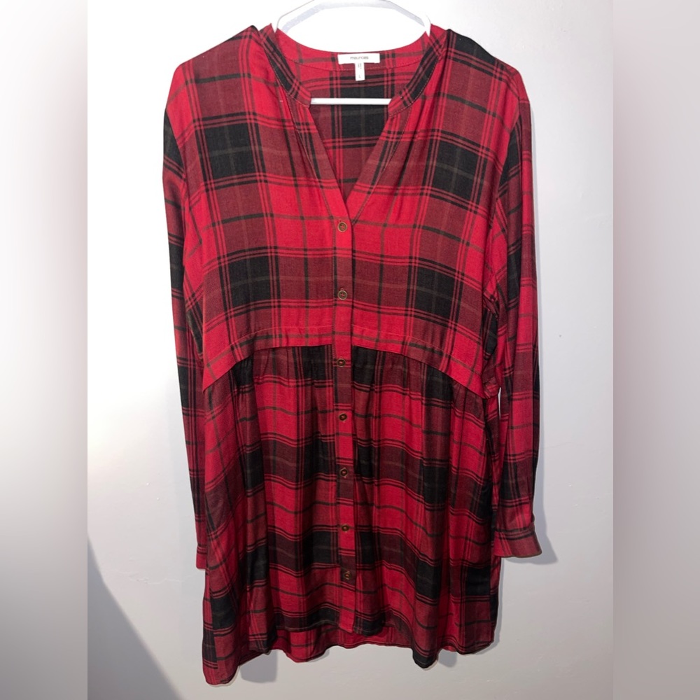 Maurices Plaid Long Sleeve Dress